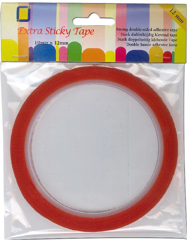 Dubbelzijdige tape - extra sticky - 12 mm