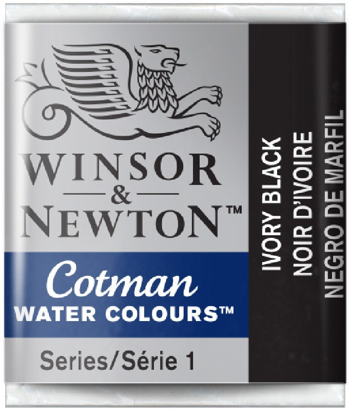W&N Cotman Watercolours - half napje - ivory black
