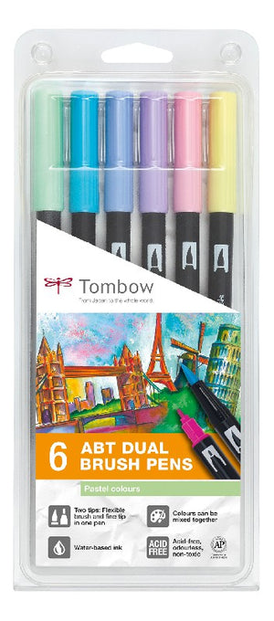 Tombow ABT Dual Brush Pen set - 6 stuks - pastel colours
