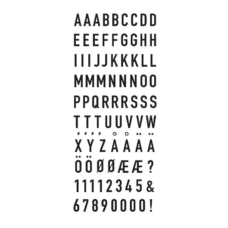 Stickers - hoofdletters en cijfers - zwart