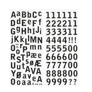 Stickers - letters en cijfers - glitter zwart