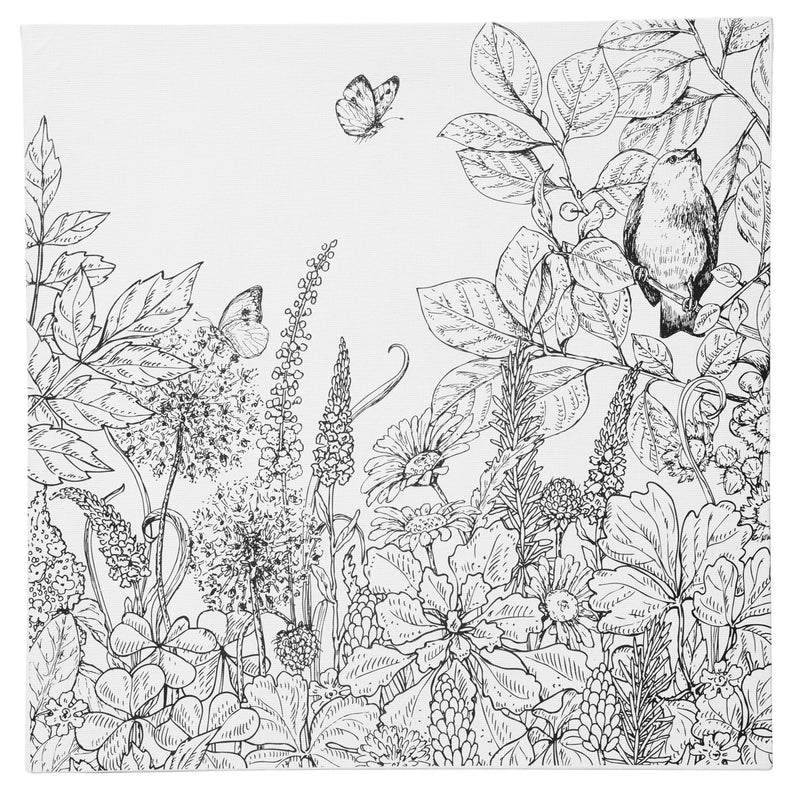 Voorbedrukt canvasdoek - 30x30 cm - florals