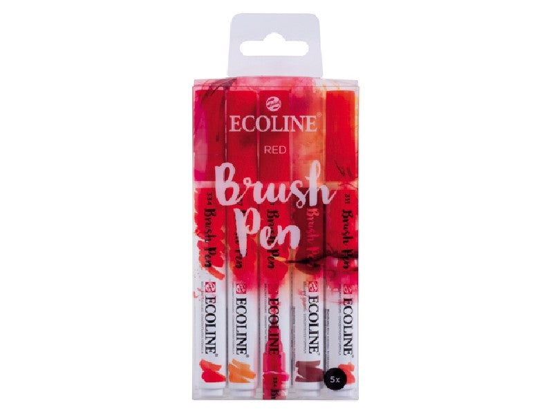 Ecoline Brush Pen set - 5 stuks - roodtinten