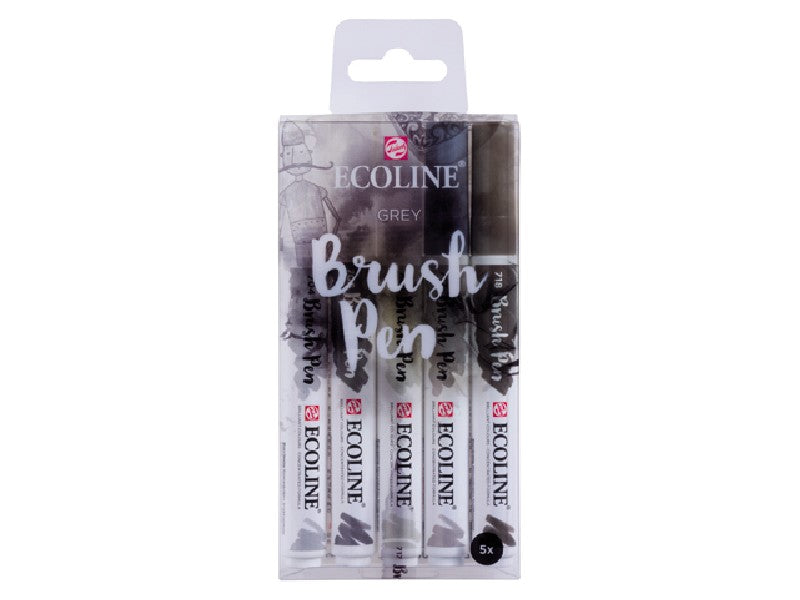 Ecoline Brush Pen set - 5 stuks - grijstinten