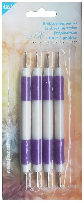 Set van 4 dubbelzijdige embossingpennen