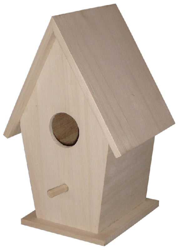 Houten vogelhuis - puntig