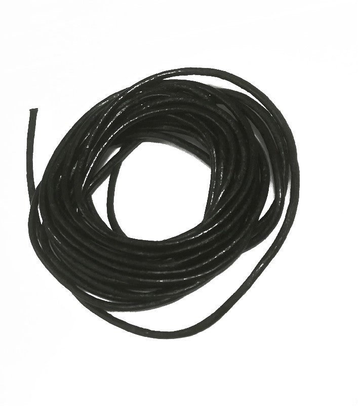 leren koord 2 mm - 2,5 meter zwart