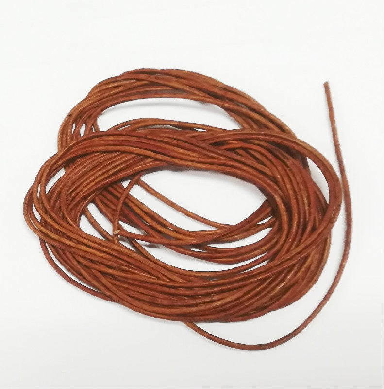Lederkoord rond - 1 mm - 4,5 meter - lichtbruin