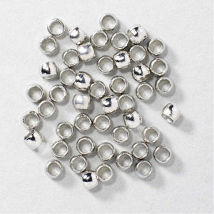 Knijpkralen - 1 mm - 50 stuks - zilverkleurig