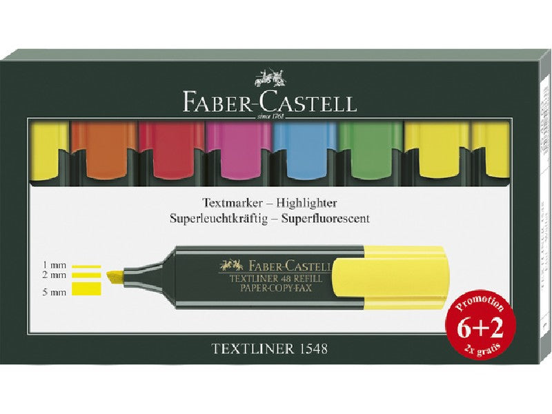 Tekstmarker Faber Castell 1548 set van 8