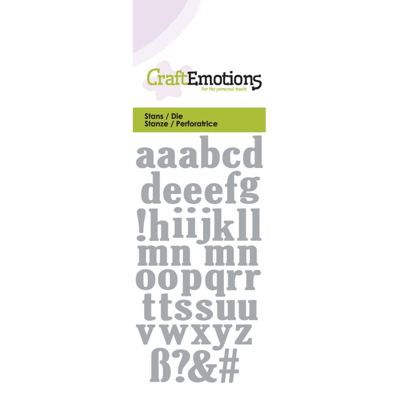 Snij- en embossingmal kleine letters