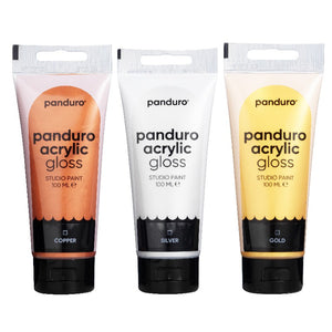 Panduro acrylverf set - 3 stuks - glans metallic