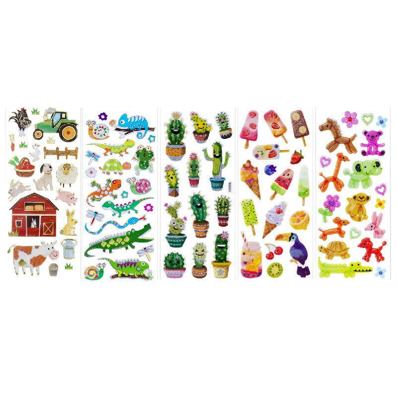 stickers boerderij-reptielen-cactus-ijs-dieren