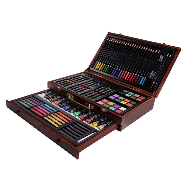 Mixed media art set in houten box