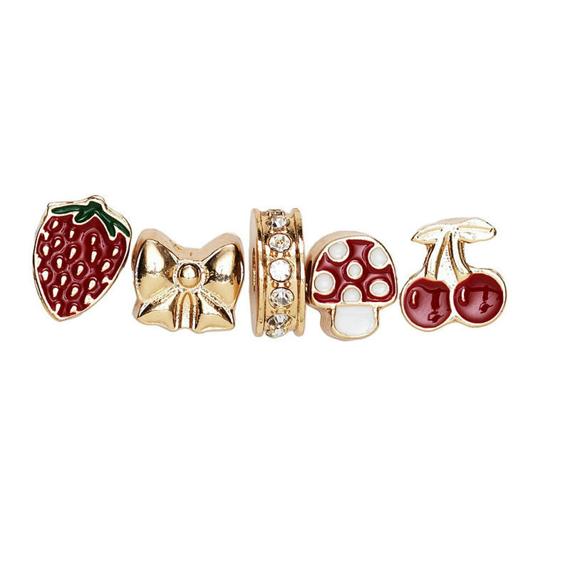 Metalen kralen voor decoratie - 5 stuks - rood
