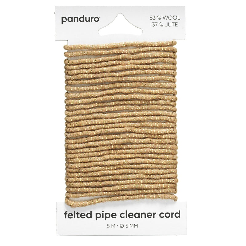 vilten chenille draad 5 meter - goud Ø5 mm