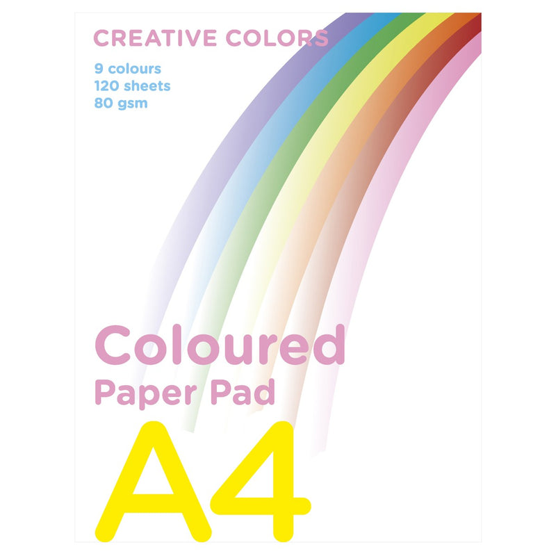 Gekleurd papier - A4 - 9 kleuren - 120 vellen