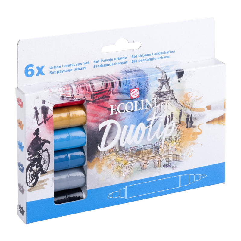 Ecoline Duotip markers set - 6 stuks - urban landscape