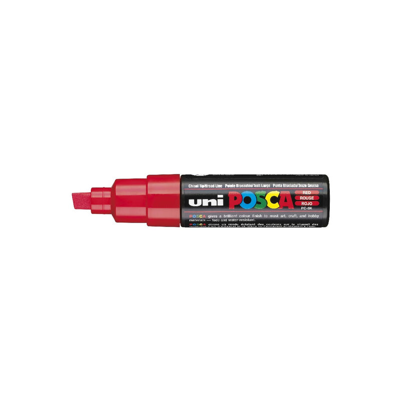 POSCA acrylmarker - beitelpunt PC-8K - 8 mm - rood