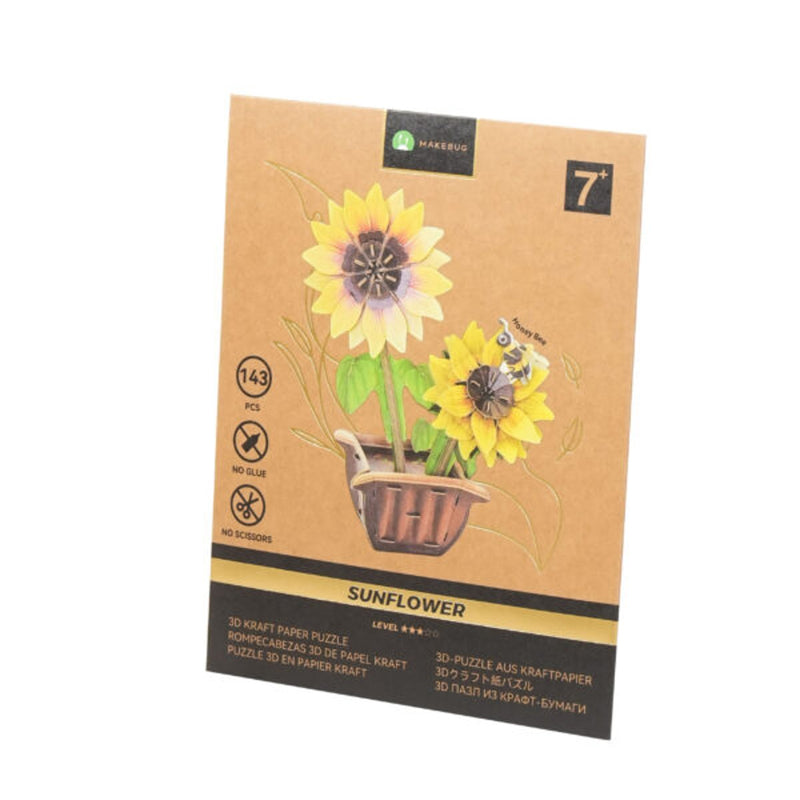 MakeBug 3D modelbouwpakket - sunflower met bijtje