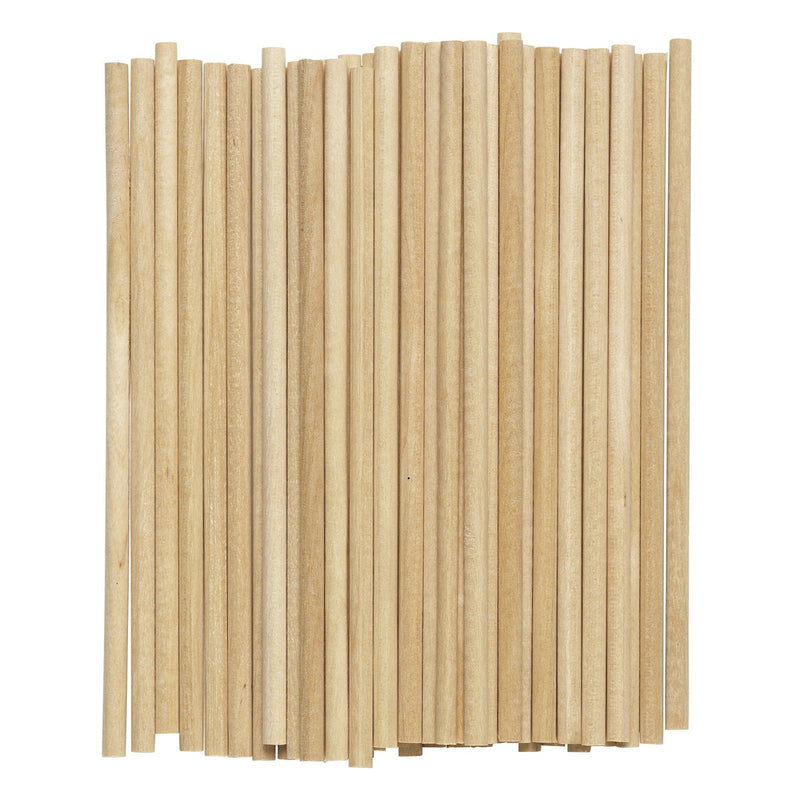Knutselhoutjes - rond - 5 mm - 15 cm - 50 stuks