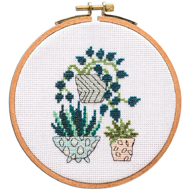 Borduurpakket Ø12,5 cm- Plantjes