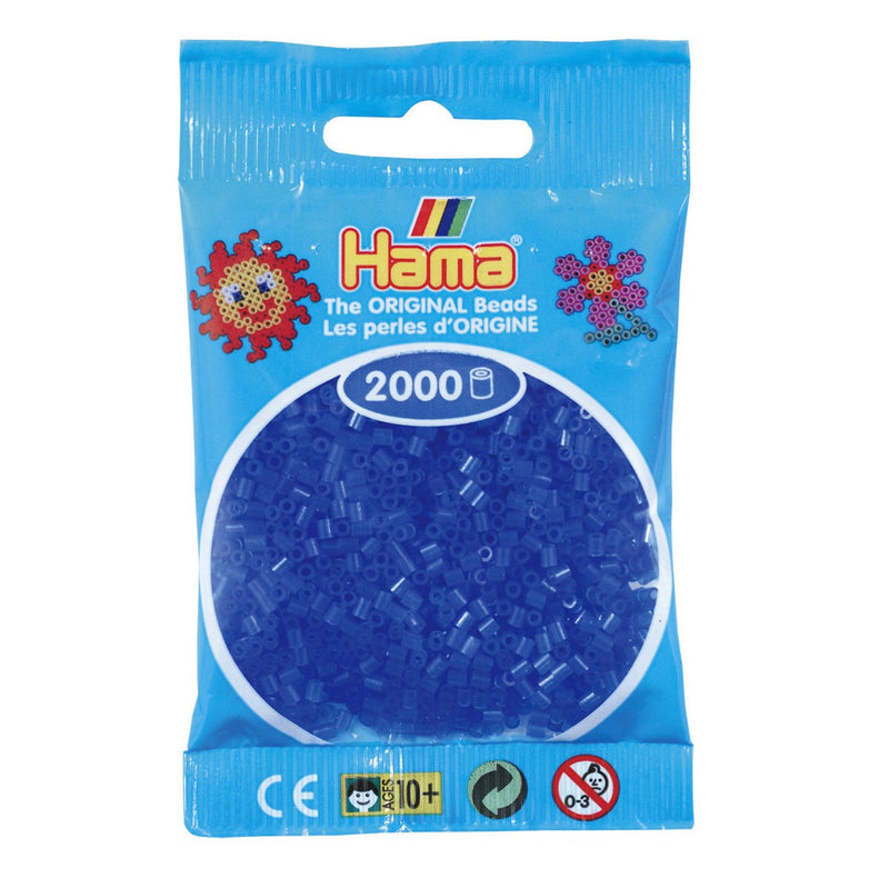 Hama Mini - strijkkralen - 2000 stuks - translucent neon blue 36