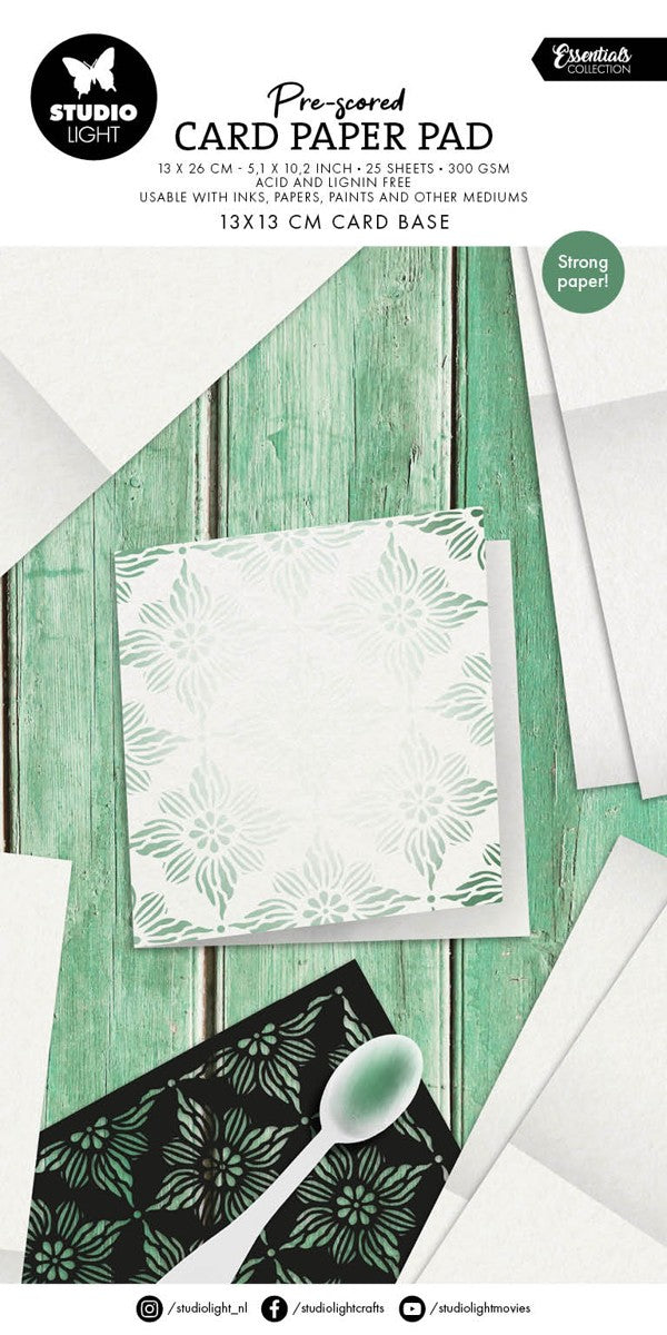 Studio Light Card paper pad - pre-scored 13x13 cm