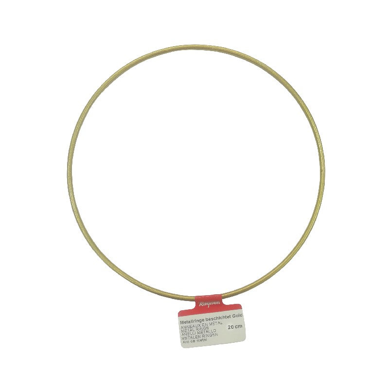Metalen ring - 20 cm - goudkleurig