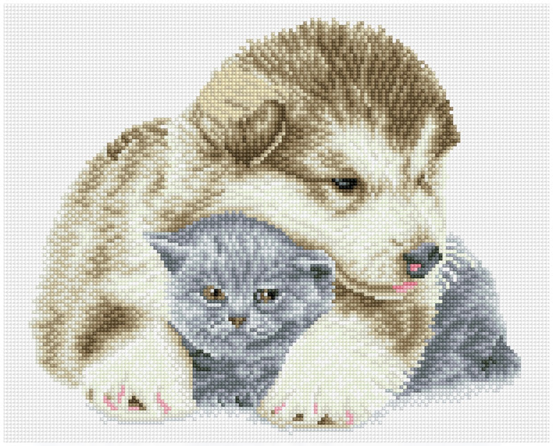 Diamond Dotz - 33x41 cm - puppy & kitten