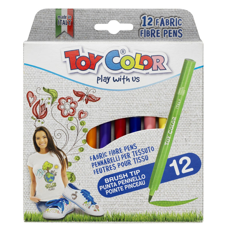 Toy Color textielstiften set - 12 stuks