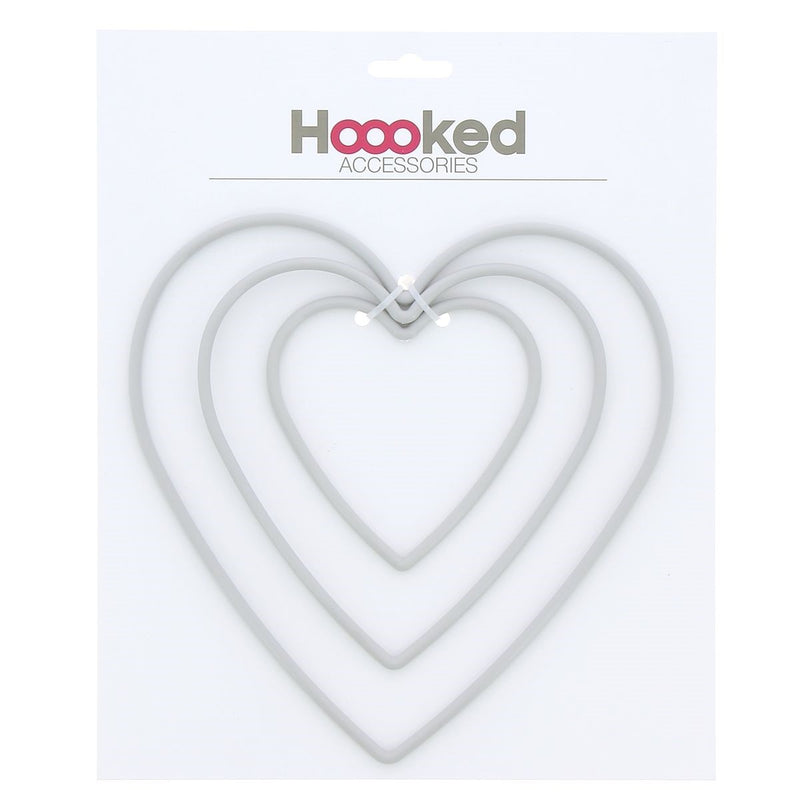 Hoooked - frames hartjes - 10, 15 en 20 cm
