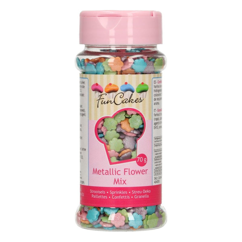 FunCakes sprinkles - metallic flower mix