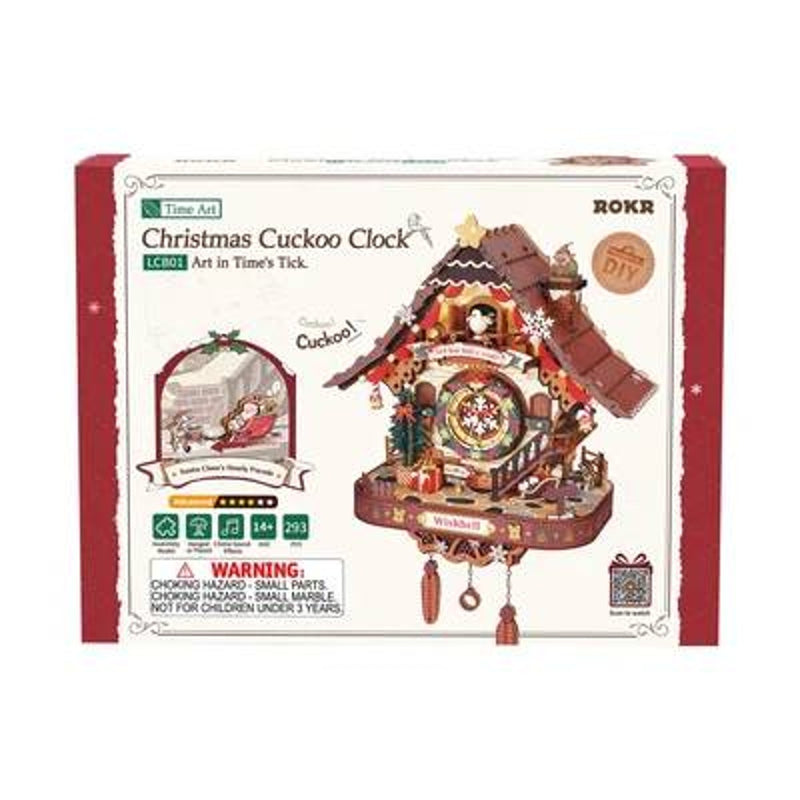 Robotime houten 3D puzzel - Christmas Cuckoo Clock