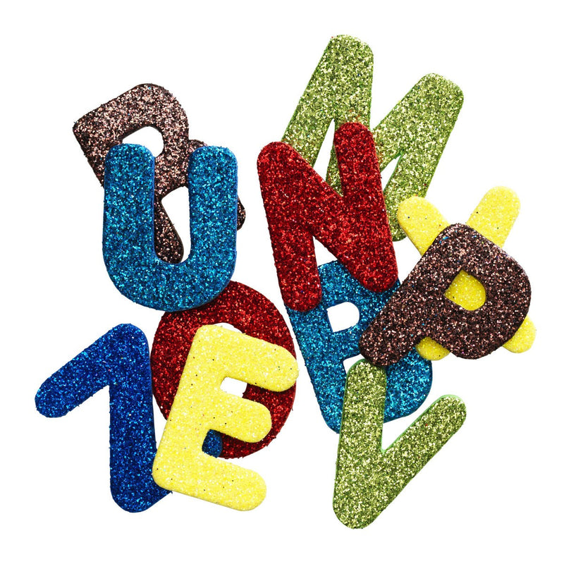 Funky foam stickers - letters - glitter