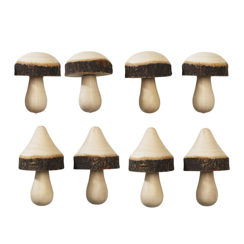 Houten figuren - paddenstoelen