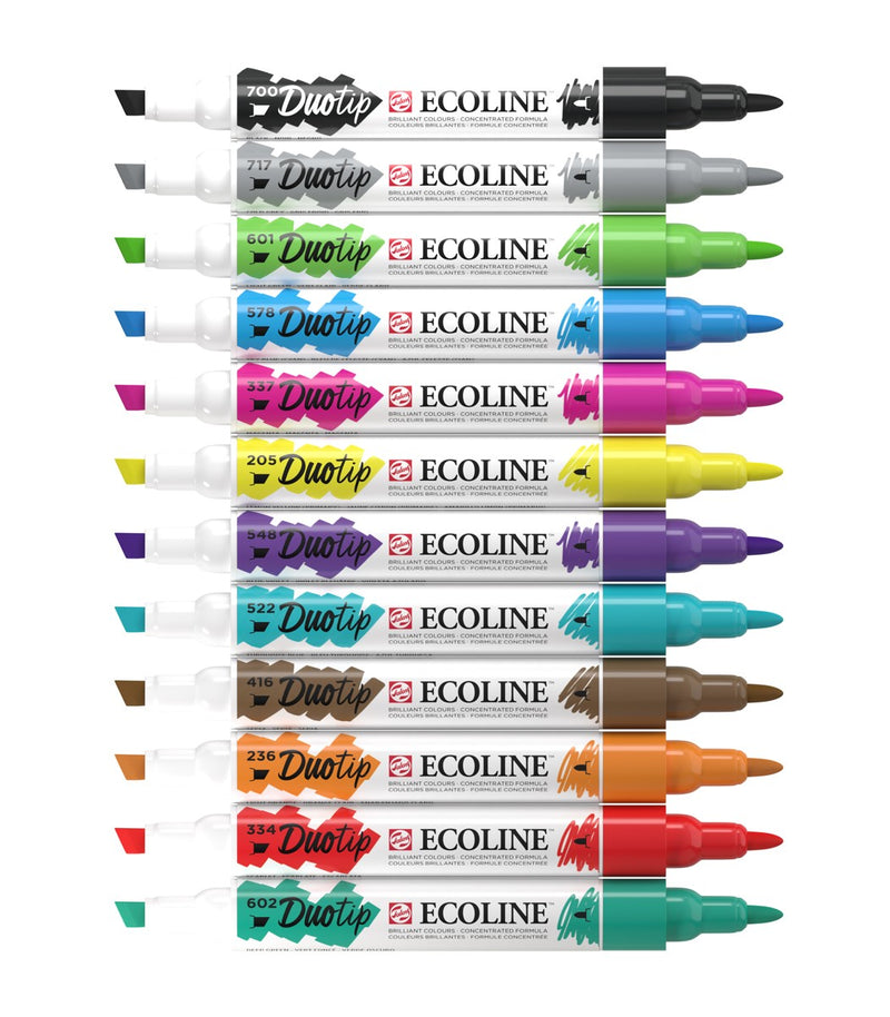 Ecoline Duotip markers set - 12 stuks - basis