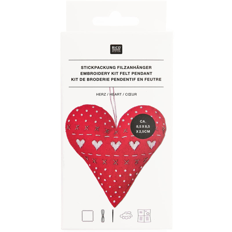 Rico Design vilt pakket - hart hanger