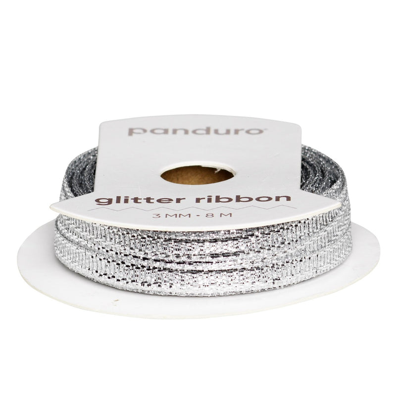 Lint - 3 mm - glitter zilver