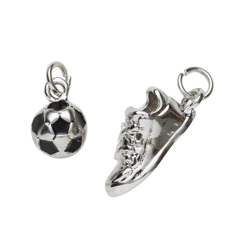 Charm Series hangers - voetbal/schoen zilverkleurig