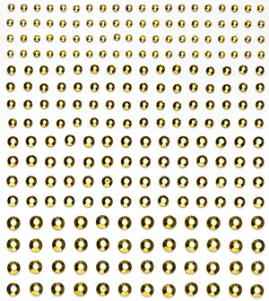 Strass stickers - metallic goud