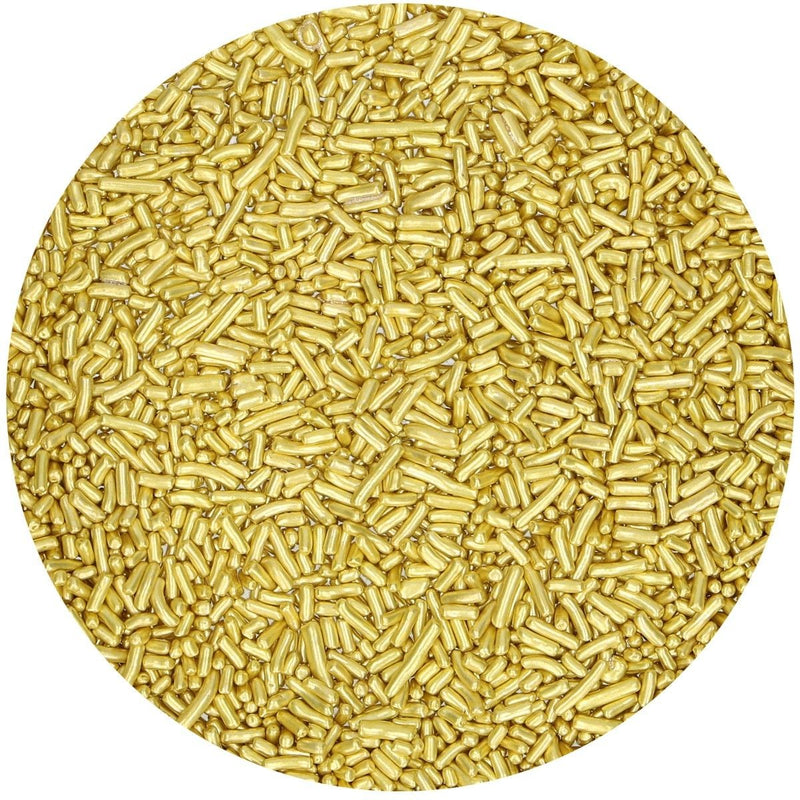 FunCakes sprinkles - sugar strands - metallic gold