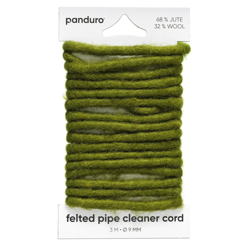 vilten chenille draad 3 meter - groen Ø9 mm