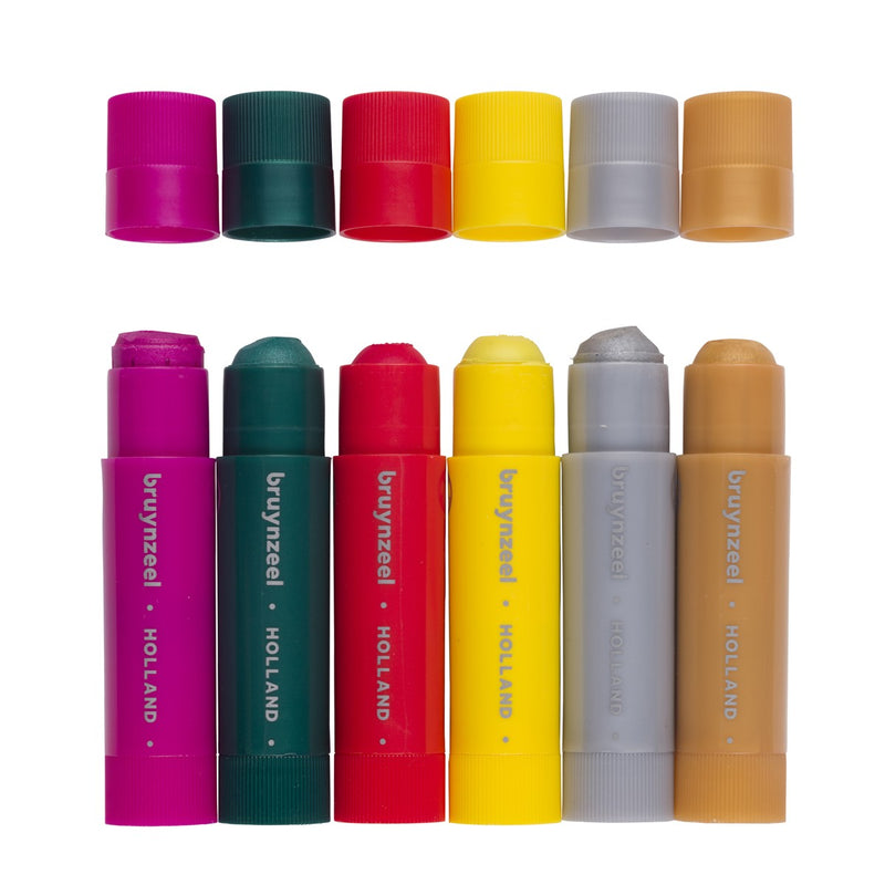 Bruynzeel Kids - plakkaatverfstick - 6 metallic kleuren