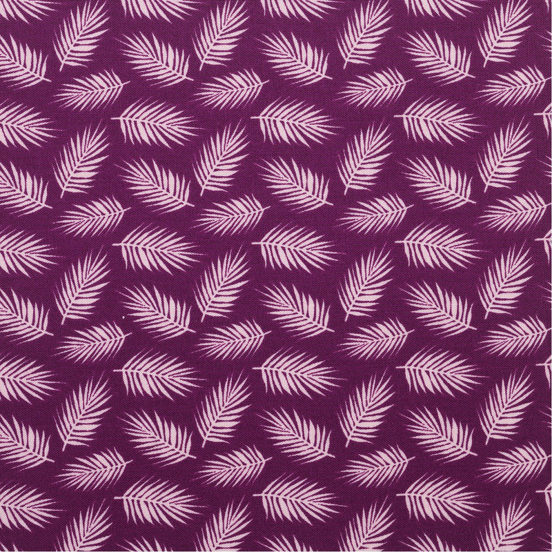 Stof katoen - 50x70 cm - palm leaf bordeaux