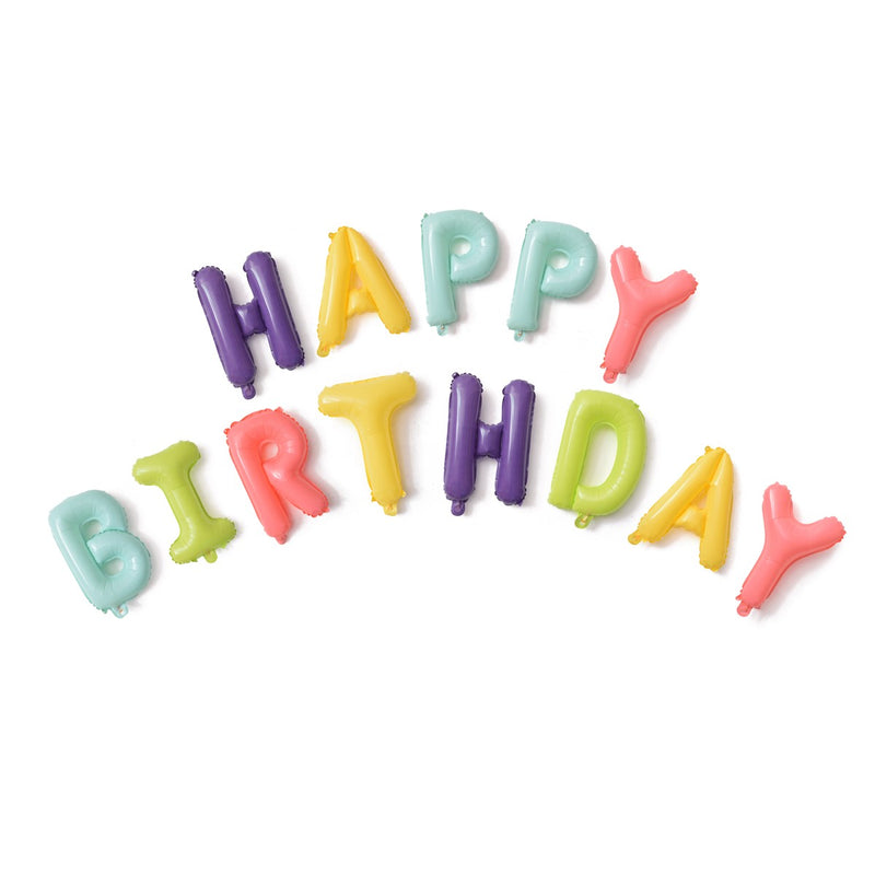 ballonnenset happy birthday - pastel