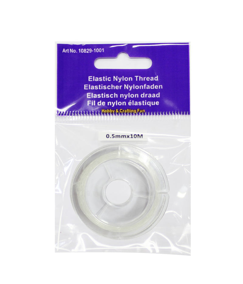 Nylondraad - elastisch - 0,5 mm - 10 meter - transparant
