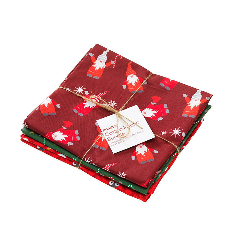 Stoffenpakket katoen Kerst - 100 x 70 cm - 3 stuks