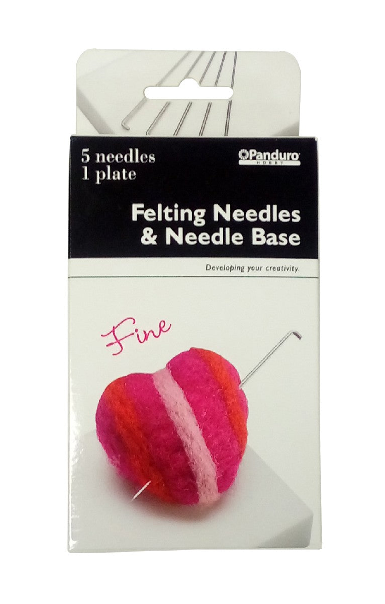 Set van 5 fijne viltnaalden + viltmat