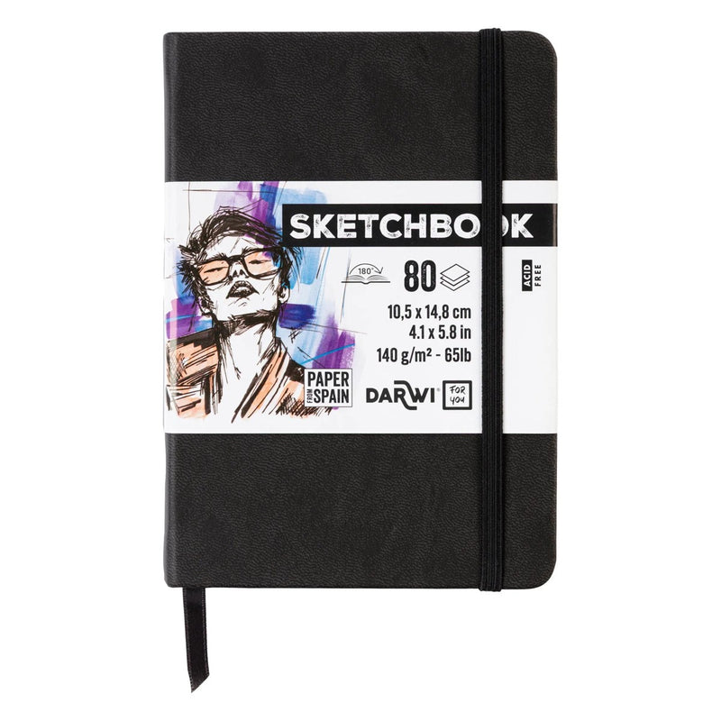 Darwi Sketch schetsboek - 10,5 x 14,8 cm - zwart
